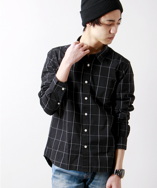 WEGO(ウィゴー)の「WEGO/ウィンドウペンチェックシャツ(シャツ/ブラウス・メンズ・ブラック/ネイビー・LARGE/MEDIUM)」の2枚目の写真