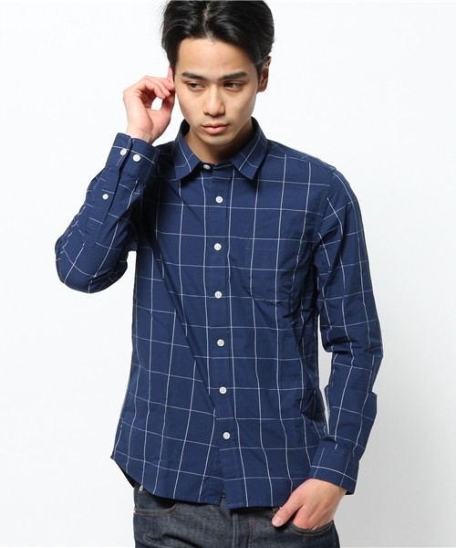 WEGO(ウィゴー)の「WEGO/ウィンドウペンチェックシャツ(シャツ/ブラウス・メンズ・ブラック/ネイビー・LARGE/MEDIUM)」の13枚目の写真