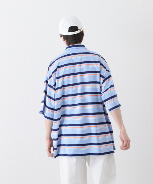 JOURNAL STANDARD（ジャーナルスタンダード）の「【Are you happy?】MULTI BORDER ポロシャツ（ポロシャツ・メンズ・タン/ブルー系その他/シャーベット・MEDIUM/LARGE）」の22枚目の写真