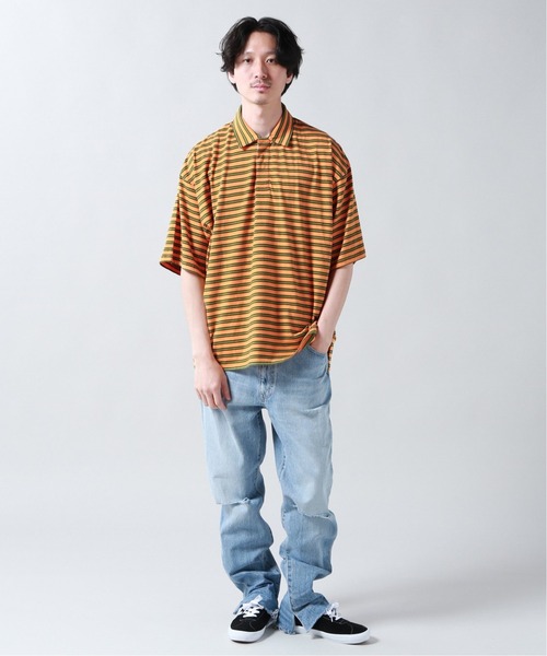 JOURNAL STANDARD（ジャーナルスタンダード）の「【Are you happy?】MULTI BORDER ポロシャツ（ポロシャツ・メンズ・タン/ブルー系その他/シャーベット・MEDIUM/LARGE）」の8枚目の写真