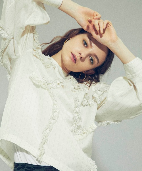 もんもんもっさん様用】TOGA PULLAキュプラストライプブラウス36 白