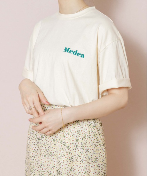 flower（フラワー）の「メディアプリントTシャツ（Tシャツ/カットソー・レディース・ホワイト/イエロー・FREE）」の5枚目の写真