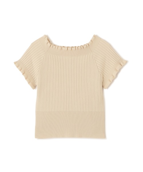 FREE'S MART（フリーズマート）の「◇2Wayオフショルフリルリブ半袖ニット（ニット/セーター・レディース・ホワイト/レッド/ベージュ/ブラック・FREE）」の9枚目の写真