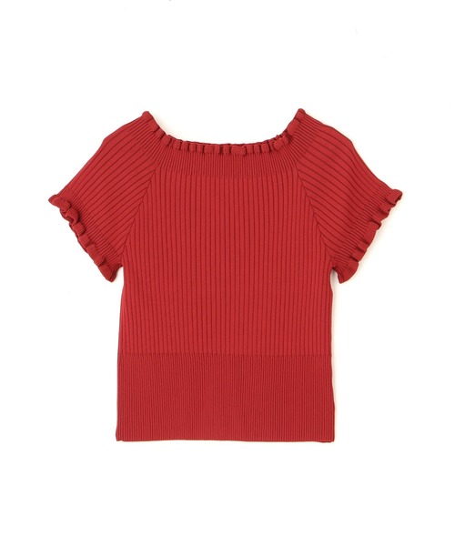 FREE'S MART（フリーズマート）の「◇2Wayオフショルフリルリブ半袖ニット（ニット/セーター・レディース・ホワイト/レッド/ベージュ/ブラック・FREE）」の11枚目の写真