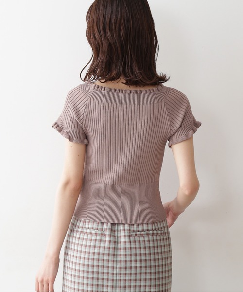 FREE'S MART（フリーズマート）の「◇2Wayオフショルフリルリブ半袖ニット（ニット/セーター・レディース・ホワイト/レッド/ベージュ/ブラック・FREE）」の15枚目の写真