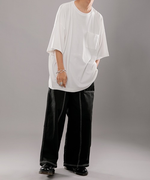 kutir（クティール）の「スムースリラックスTシャツ（Tシャツ/カットソー・メンズ・オフホワイト/ダークパープル/ダークブルー・MEDIUM/LARGE）」の4枚目の写真