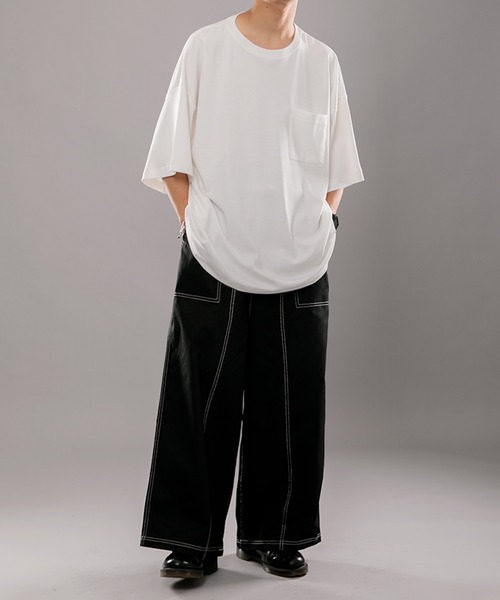 kutir（クティール）の「スムースリラックスTシャツ（Tシャツ/カットソー・メンズ・オフホワイト/ダークパープル/ダークブルー・MEDIUM/LARGE）」の5枚目の写真