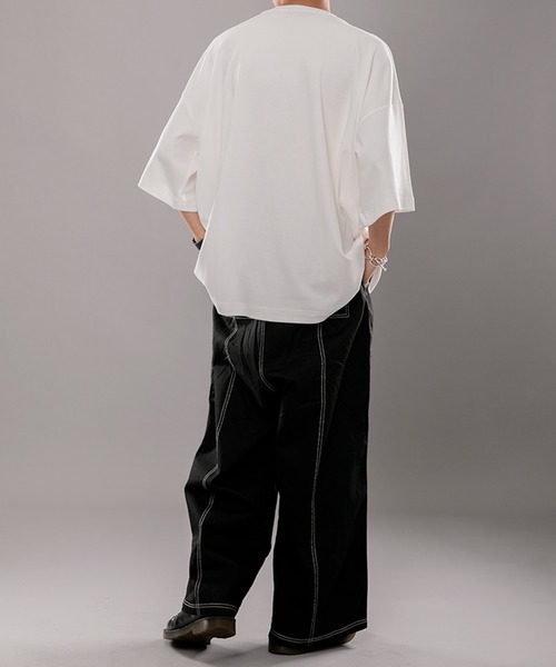 kutir（クティール）の「スムースリラックスTシャツ（Tシャツ/カットソー・メンズ・オフホワイト/ダークパープル/ダークブルー・MEDIUM/LARGE）」の6枚目の写真