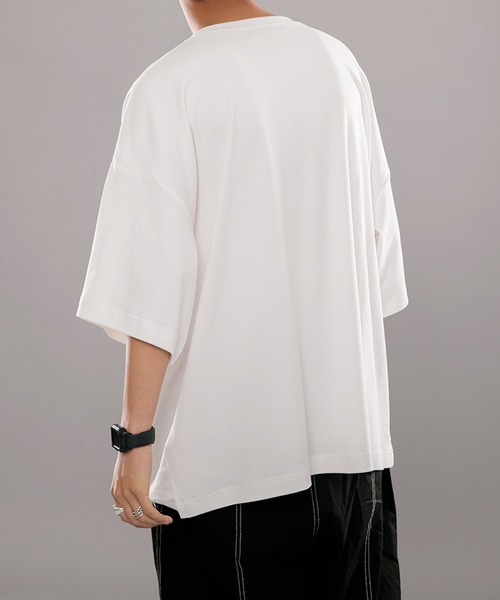 kutir（クティール）の「スムースリラックスTシャツ（Tシャツ/カットソー・メンズ・オフホワイト/ダークパープル/ダークブルー・MEDIUM/LARGE）」の8枚目の写真