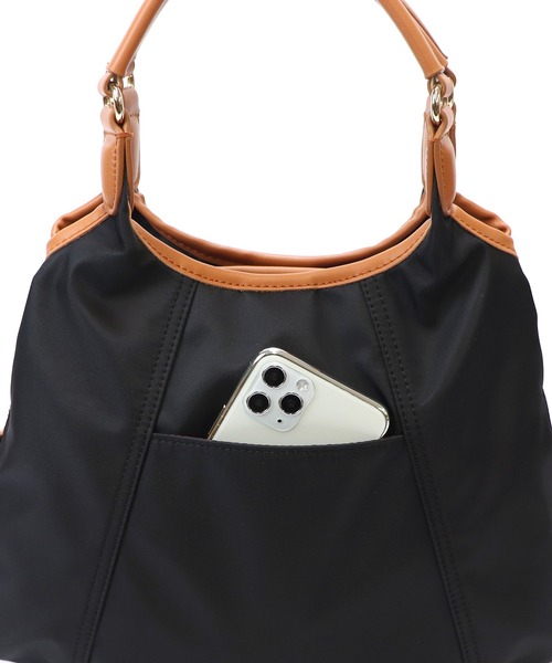 BASE（ベース）の「レディースナイロントートバッグ（ショルダーバッグ・レディース・グリーン/ベージュ/ブラック/ピンク/マスタード/グレー・FREE）」の16枚目の写真