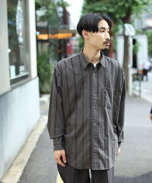BEAMS(ビームス)の「BEAMS / カット ドビー チェック イージー シャツ(シャツ/ブラウス・メンズ・ブラック/ブラウン・SMALL/MEDIUM/X-LARGE/LARGE)」の16枚目の写真