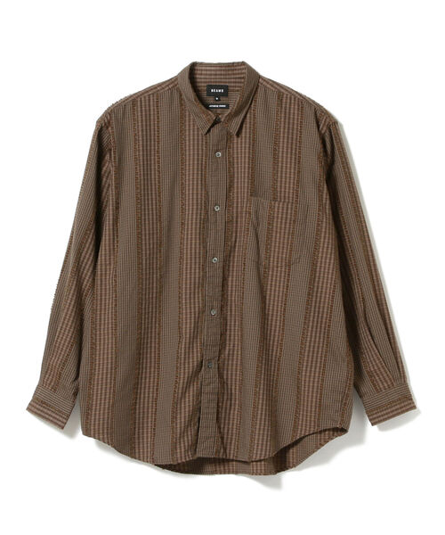 BEAMS(ビームス)の「BEAMS / カット ドビー チェック イージー シャツ(シャツ/ブラウス・メンズ・ブラック/ブラウン・SMALL/MEDIUM/X-LARGE/LARGE)」の7枚目の写真