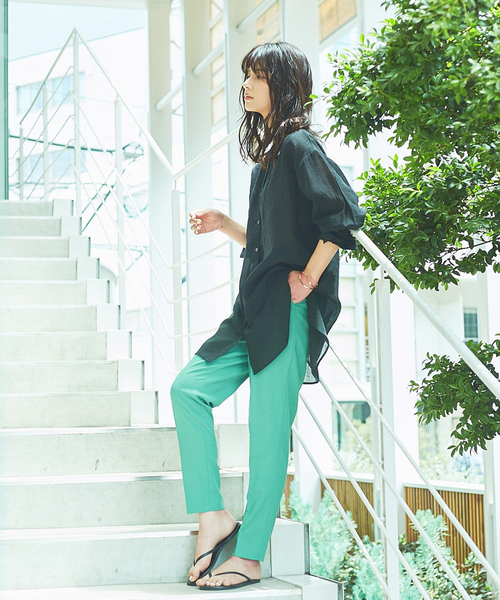 abahouse mavie（アバハウスマヴィ）の「【EC先行販売】ヴィンテージシアーボイルボサムシャツ（シャツ/ブラウス・レディース・ダークオレンジ/ブラック/ベージュ/ダークグリーン・フリー）」の6枚目の写真