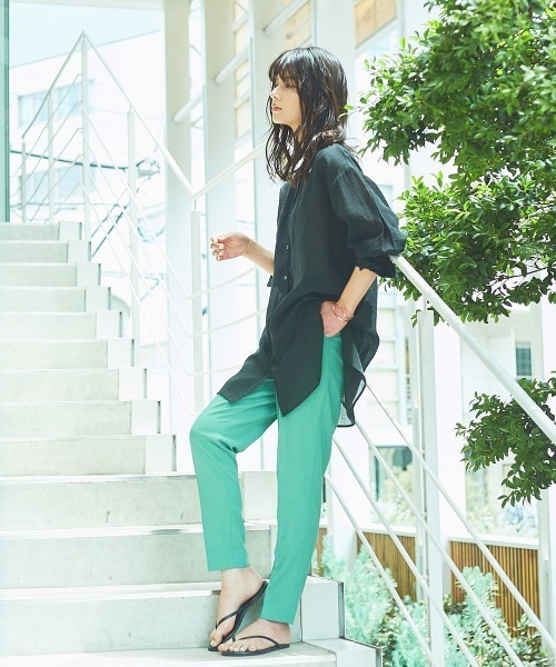 abahouse mavie（アバハウスマヴィ）の「【EC先行販売】ヴィンテージシアーボイルボサムシャツ（シャツ/ブラウス・レディース・ダークオレンジ/ブラック/ベージュ/ダークグリーン・フリー）」の7枚目の写真