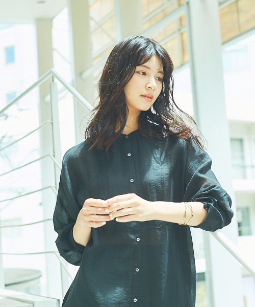 abahouse mavie（アバハウスマヴィ）の「【EC先行販売】ヴィンテージシアーボイルボサムシャツ（シャツ/ブラウス・レディース・ダークオレンジ/ブラック/ベージュ/ダークグリーン・フリー）」の10枚目の写真