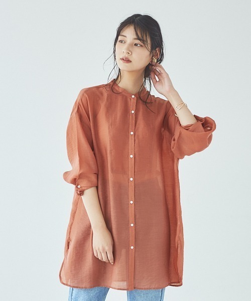 abahouse mavie（アバハウスマヴィ）の「【EC先行販売】ヴィンテージシアーボイルボサムシャツ（シャツ/ブラウス・レディース・ダークオレンジ/ブラック/ベージュ/ダークグリーン・フリー）」の18枚目の写真