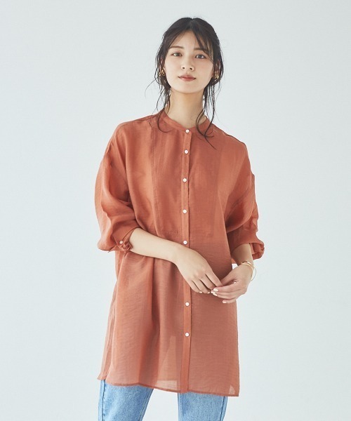 abahouse mavie（アバハウスマヴィ）の「【EC先行販売】ヴィンテージシアーボイルボサムシャツ（シャツ/ブラウス・レディース・ダークオレンジ/ブラック/ベージュ/ダークグリーン・フリー）」の19枚目の写真