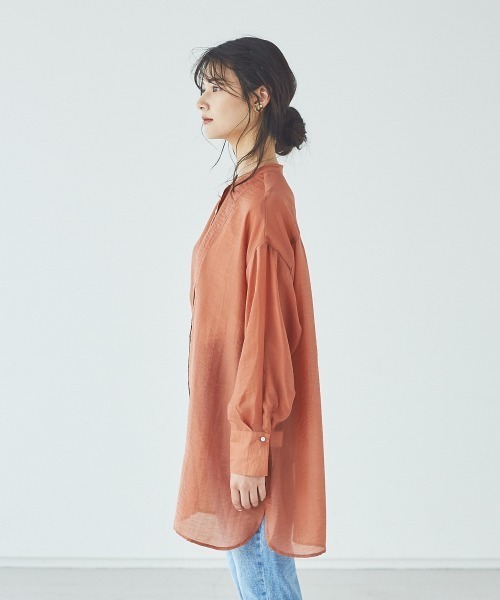 abahouse mavie（アバハウスマヴィ）の「【EC先行販売】ヴィンテージシアーボイルボサムシャツ（シャツ/ブラウス・レディース・ダークオレンジ/ブラック/ベージュ/ダークグリーン・フリー）」の20枚目の写真