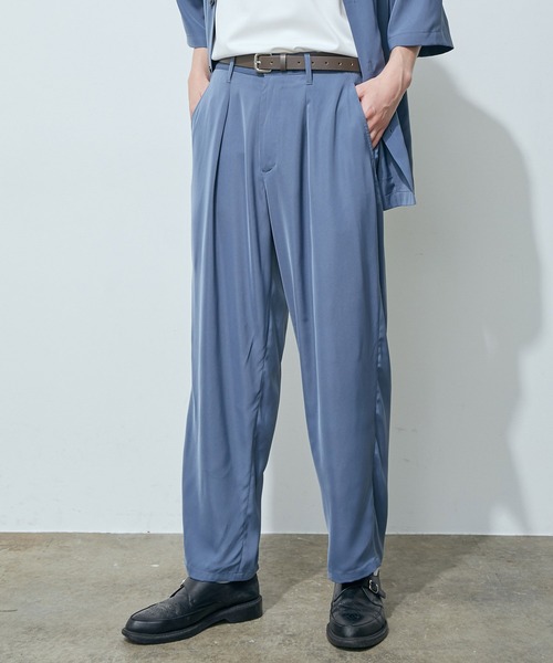 JUNRED（ジュンレッド）の「ライトスムースタッチワイドパンツ（その他パンツ・メンズ・ブラック/カーキ/ブルー・S/M/L）」の3枚目の写真