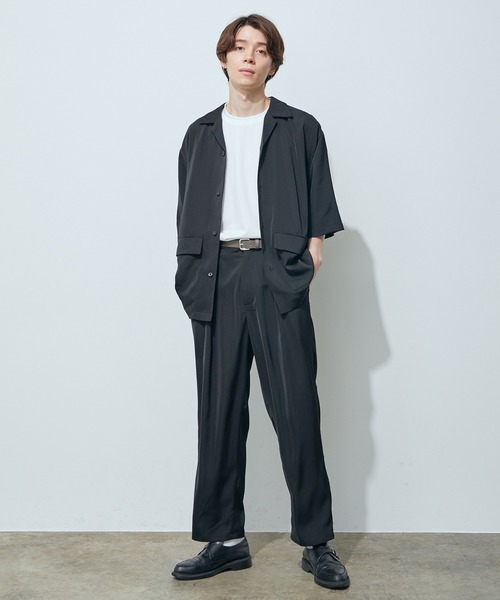 JUNRED（ジュンレッド）の「ライトスムースタッチワイドパンツ（その他パンツ・メンズ・ブラック/カーキ/ブルー・S/M/L）」の16枚目の写真