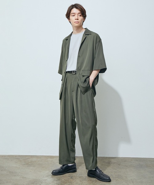 JUNRED（ジュンレッド）の「ライトスムースタッチワイドパンツ（その他パンツ・メンズ・ブラック/カーキ/ブルー・S/M/L）」の10枚目の写真