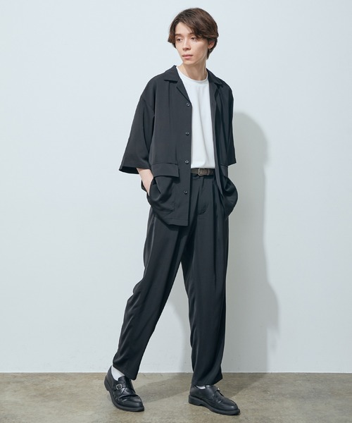 JUNRED（ジュンレッド）の「ライトスムースタッチワイドパンツ（その他パンツ・メンズ・ブラック/カーキ/ブルー・S/M/L）」の17枚目の写真