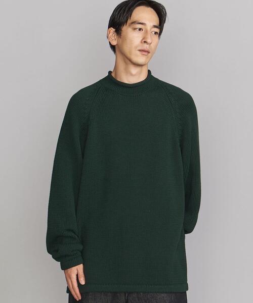 BEAUTY&YOUTH UNITED ARROWS（ビューティーアンドユースユナイテッドアローズ）の「BY 3G ロールモック コットン ニット（ニット/セーター・メンズ・ダークグリーン/その他1/ネイビー/ナチュラル・XL/S/M/L）」の14枚目の写真