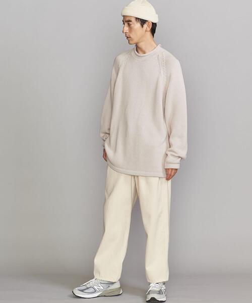 BEAUTY&YOUTH UNITED ARROWS（ビューティーアンドユースユナイテッドアローズ）の「BY 3G ロールモック コットン ニット（ニット/セーター・メンズ・ダークグリーン/その他1/ネイビー/ナチュラル・XL/S/M/L）」の6枚目の写真