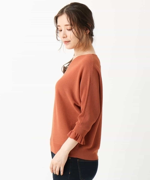 MK MICHEL KLEIN（エムケーミッシェルクラン）の「【洗える】ドルマンスリーブニット（ニット/セーター・レディース・ブラウン/レッド/オレンジ・38）」の4枚目の写真