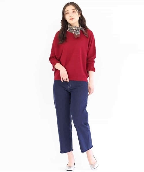 MK MICHEL KLEIN（エムケーミッシェルクラン）の「【洗える】ドルマンスリーブニット（ニット/セーター・レディース・ブラウン/レッド/オレンジ・38）」の12枚目の写真