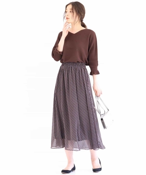 MK MICHEL KLEIN（エムケーミッシェルクラン）の「【洗える】ドルマンスリーブニット（ニット/セーター・レディース・ブラウン/レッド/オレンジ・38）」の15枚目の写真