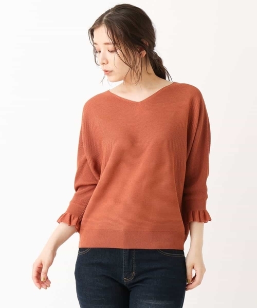 MK MICHEL KLEIN（エムケーミッシェルクラン）の「【洗える】ドルマンスリーブニット（ニット/セーター・レディース・ブラウン/レッド/オレンジ・38）」の20枚目の写真