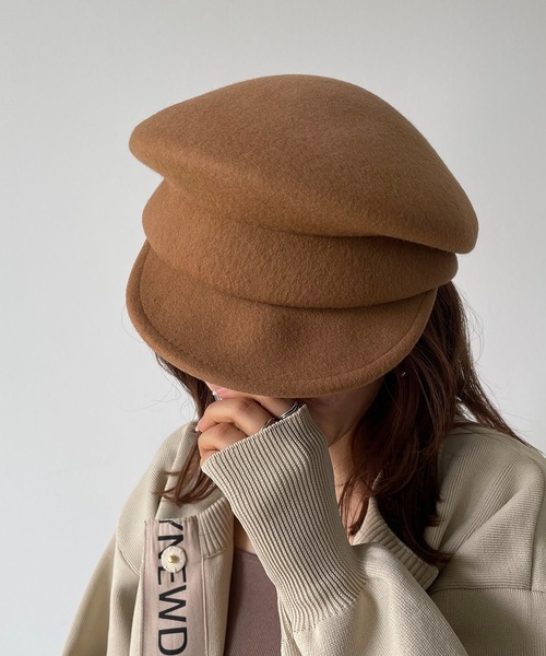 210nouve(トゥージュヌーブ)の「フェルトキャスケット(キャスケット・レディース・ブラック/ベージュ/ブラウン/グレー・FREE)」の12枚目の写真