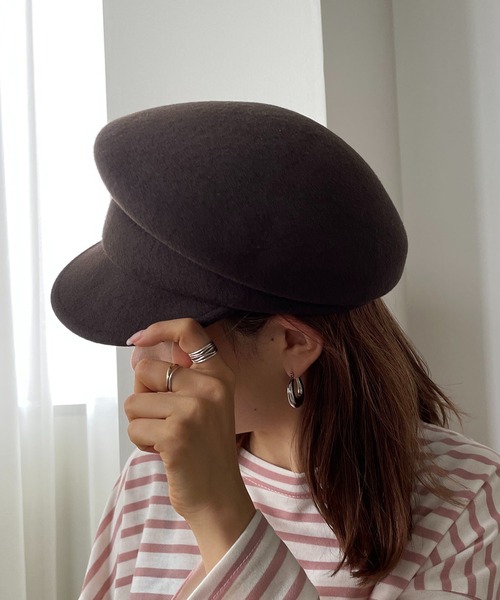 210nouve(トゥージュヌーブ)の「フェルトキャスケット(キャスケット・レディース・ブラック/ベージュ/ブラウン/グレー・FREE)」の7枚目の写真