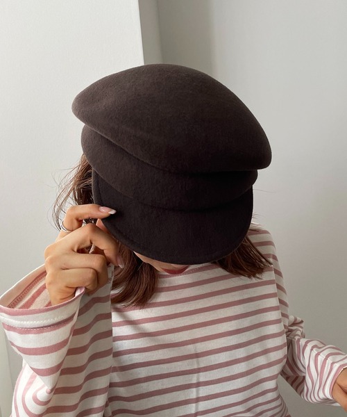 210nouve(トゥージュヌーブ)の「フェルトキャスケット(キャスケット・レディース・ブラック/ベージュ/ブラウン/グレー・FREE)」の8枚目の写真