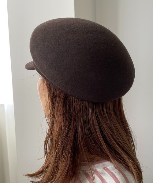 210nouve(トゥージュヌーブ)の「フェルトキャスケット(キャスケット・レディース・ブラック/ベージュ/ブラウン/グレー・FREE)」の9枚目の写真
