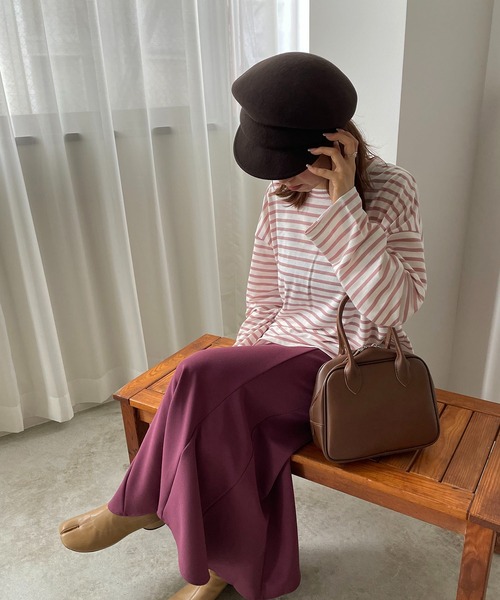 210nouve(トゥージュヌーブ)の「フェルトキャスケット(キャスケット・レディース・ブラック/ベージュ/ブラウン/グレー・FREE)」の17枚目の写真