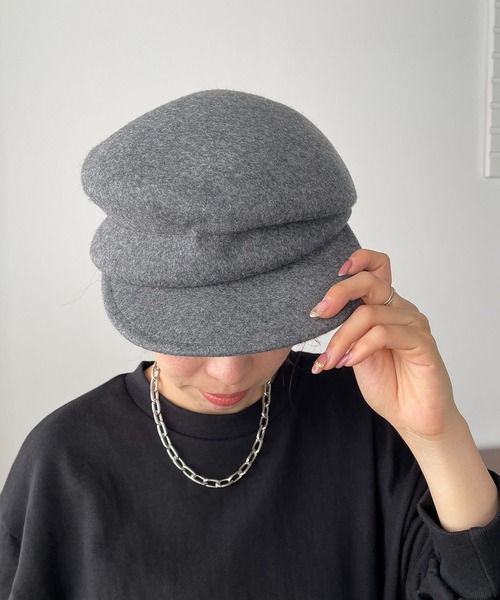 210nouve(トゥージュヌーブ)の「フェルトキャスケット(キャスケット・レディース・ブラック/ベージュ/ブラウン/グレー・FREE)」の21枚目の写真