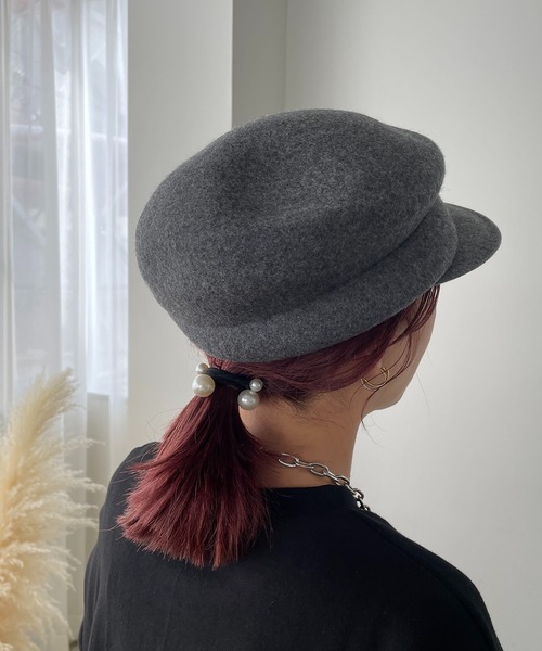 210nouve(トゥージュヌーブ)の「フェルトキャスケット(キャスケット・レディース・ブラック/ベージュ/ブラウン/グレー・FREE)」の22枚目の写真