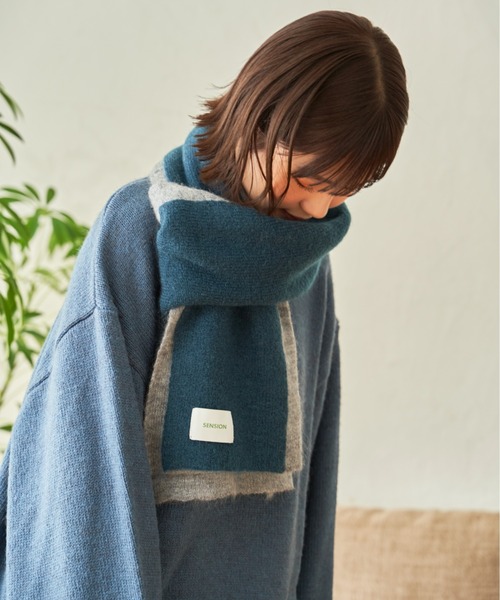 SENSION(センション)の「hairy knit muffler(マフラー・メンズ・テラコッタ/ライトグリーン/アッシュグレー・FREE)」の10枚目の写真