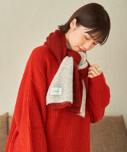 SENSION(センション)の「hairy knit muffler(マフラー・メンズ・テラコッタ/ライトグリーン/アッシュグレー・FREE)」の13枚目の写真