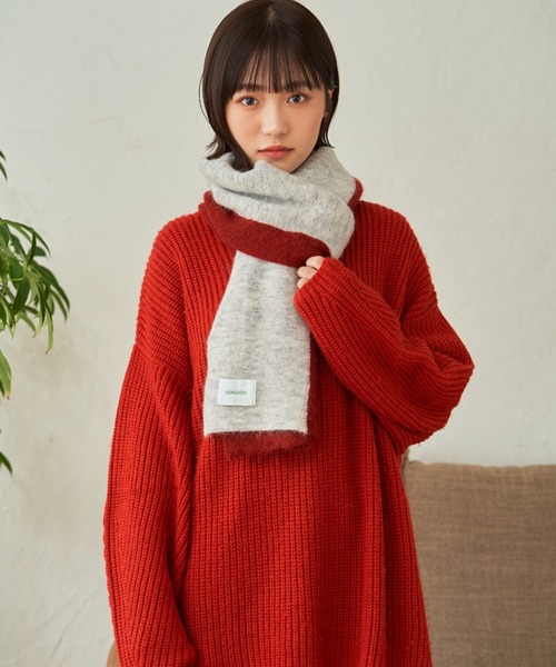 SENSION(センション)の「hairy knit muffler(マフラー・メンズ・テラコッタ/ライトグリーン/アッシュグレー・FREE)」の14枚目の写真