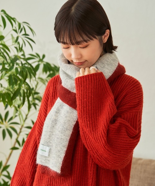SENSION(センション)の「hairy knit muffler(マフラー・メンズ・テラコッタ/ライトグリーン/アッシュグレー・FREE)」の15枚目の写真