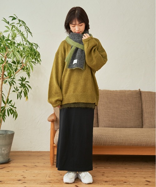 SENSION(センション)の「hairy knit muffler(マフラー・メンズ・テラコッタ/ライトグリーン/アッシュグレー・FREE)」の17枚目の写真