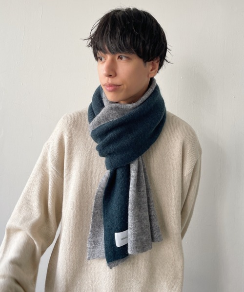 SENSION(センション)の「hairy knit muffler(マフラー・メンズ・テラコッタ/ライトグリーン/アッシュグレー・FREE)」の20枚目の写真