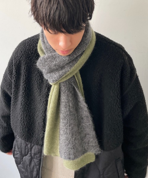SENSION(センション)の「hairy knit muffler(マフラー・メンズ・テラコッタ/ライトグリーン/アッシュグレー・FREE)」の19枚目の写真