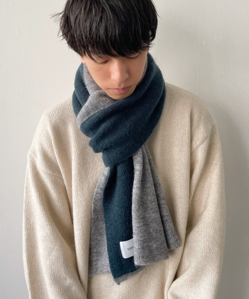 SENSION(センション)の「hairy knit muffler(マフラー・メンズ・テラコッタ/ライトグリーン/アッシュグレー・FREE)」の21枚目の写真