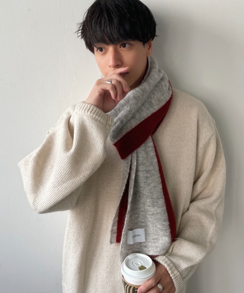 SENSION(センション)の「hairy knit muffler(マフラー・メンズ・テラコッタ/ライトグリーン/アッシュグレー・FREE)」の22枚目の写真
