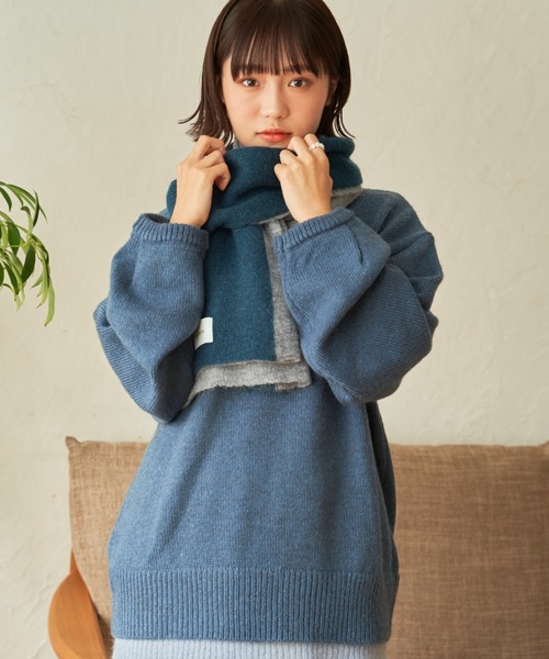 SENSION(センション)の「hairy knit muffler(マフラー・メンズ・テラコッタ/ライトグリーン/アッシュグレー・FREE)」の8枚目の写真