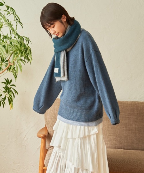SENSION(センション)の「hairy knit muffler(マフラー・メンズ・テラコッタ/ライトグリーン/アッシュグレー・FREE)」の11枚目の写真
